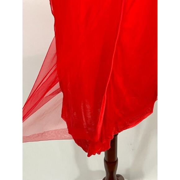 RUNDHOLZ Black Label Sz L Large Red Layered Tulle Tank Top Sleeveless NWT - Picture 5 of 9